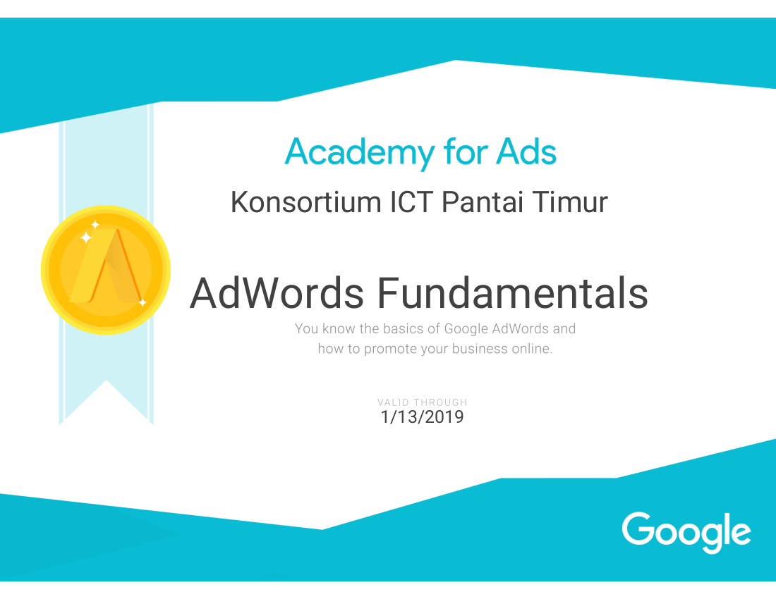 AdWords Fundamentals Certificate